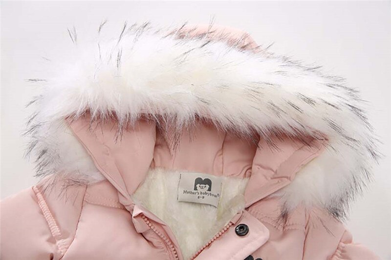 Blotona Baby Meisjes Jongens Rits Hooded Down Jumpsuits Met Handschoenen Winter Warm Katoen Footies Romper Speelpakje Outfits 3-24M