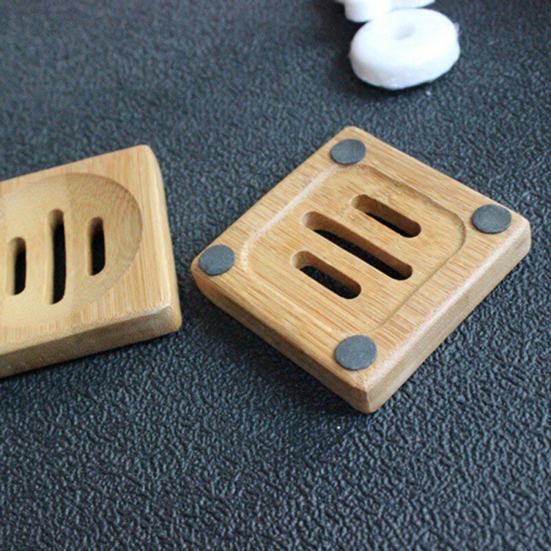 Wooden Soap Tray Drainer Soap Dishes Bathroom Soap Holder Shower Soap Stand Storage Box