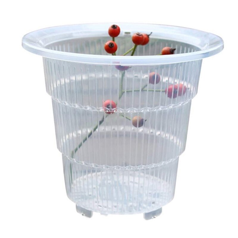 Clear Plastic Orchid Pots With Holes Durable Transparent Flower Pot Succulent Plants Fleshy Plant Container Garden Home Decor #1: 10CM