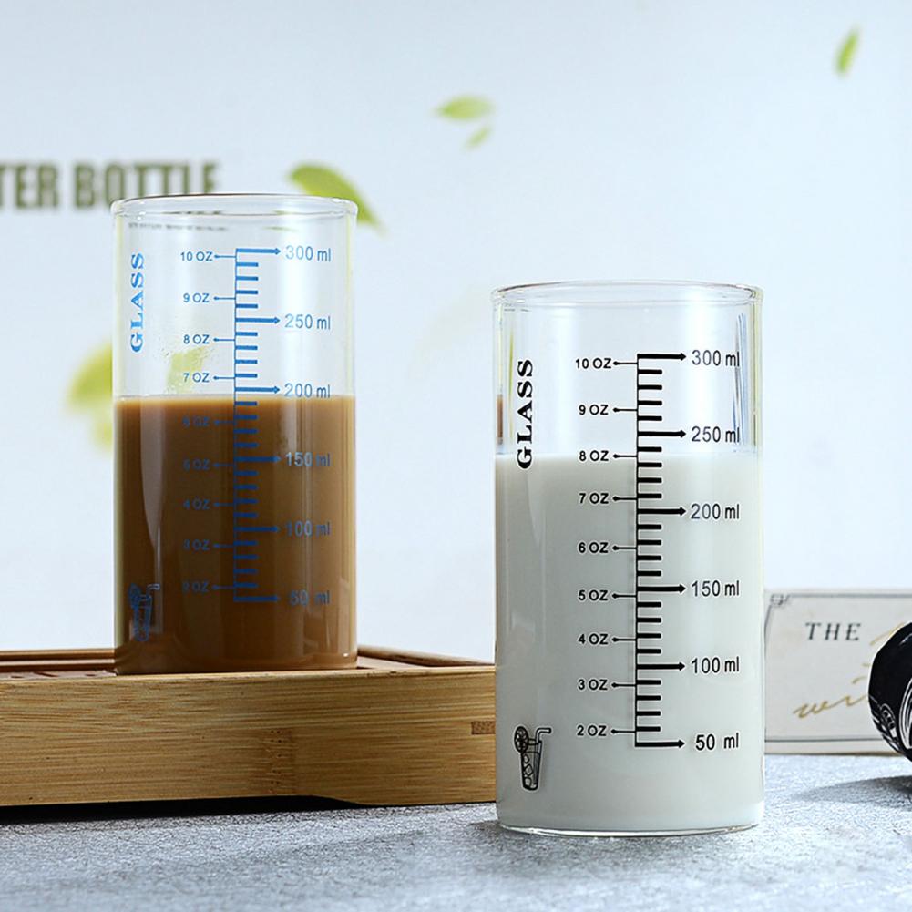 Kind Volwassen Ontbijt Melk Cup Melk Cup Afgestudeerd Clear Schaal Hoge Borosilicaatglas Multipurpose Water Mok Voor Kinderen