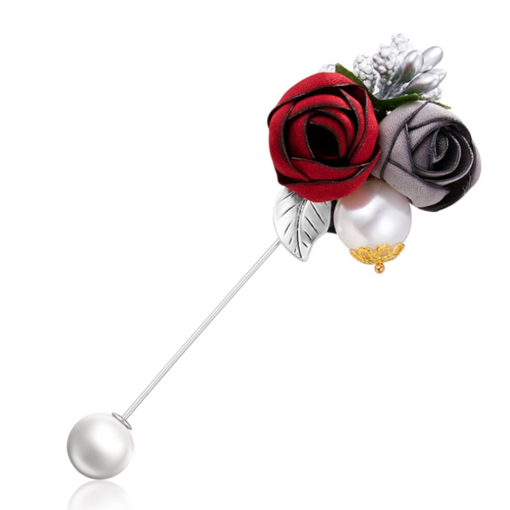 1 stycke dam tyg konst pärla tyg blomma brosch nål kofta skjorta sjal nål kappa badge smycken tillbehör: G