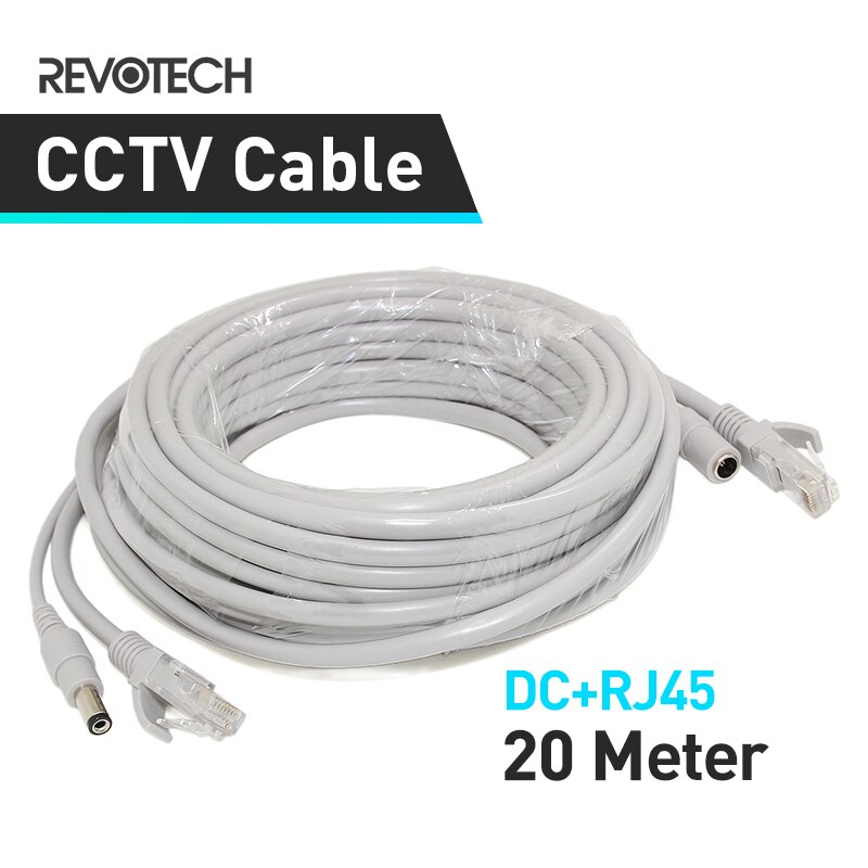 Ethernet Kabel Power CCTV 20 m DC + RJ45 Netwerk Lan Kabel Voor NVR System IP Camera