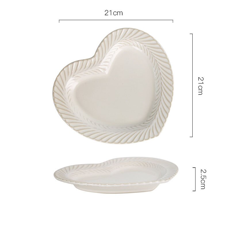 Retro Ceramic Plate French Relief Restaurant Steak Dish Household Dinner Set Plates and Dishes Nordic Kitchen Tableware: D