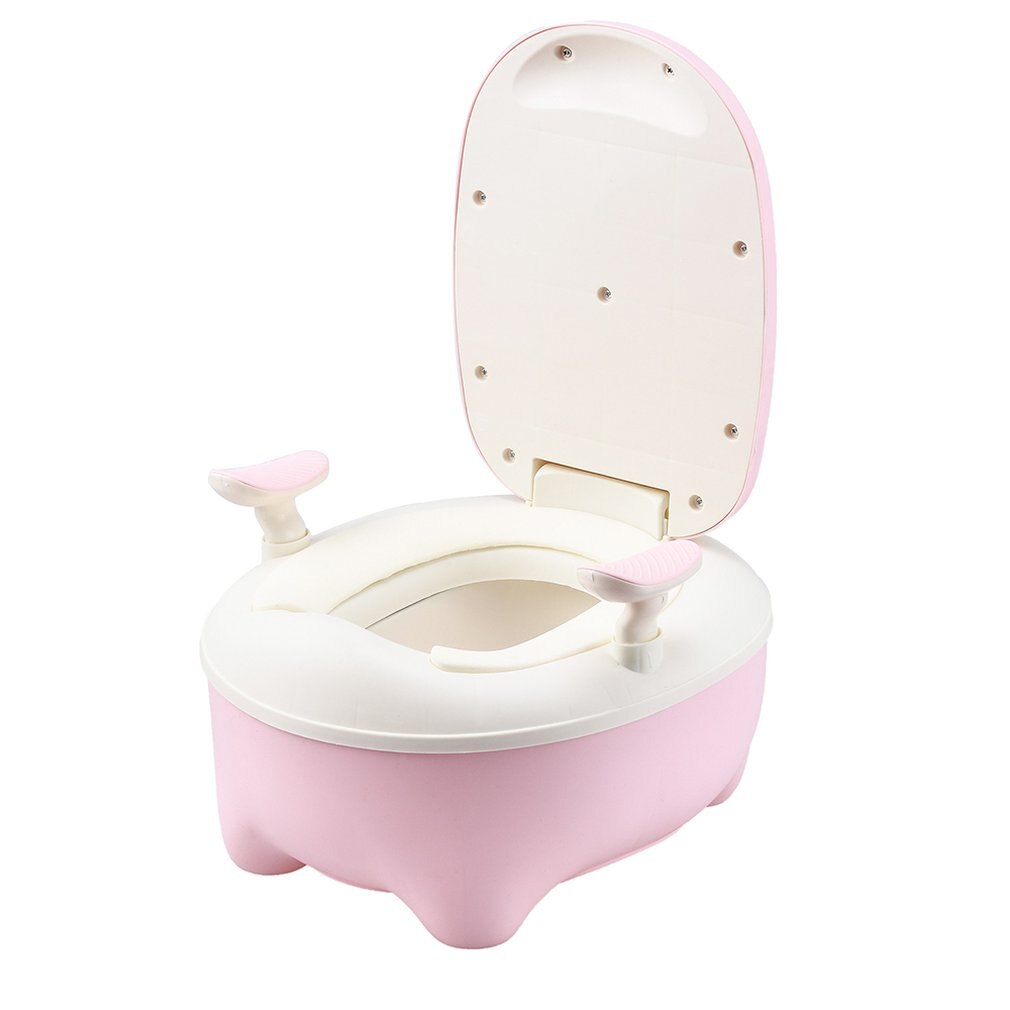 Toilet for Kids Portable Baby Pot Kids Potty Training Infant Cartoon Bedpan Comfortable Backrest Toilet Bowl Pots toilet seat: pink