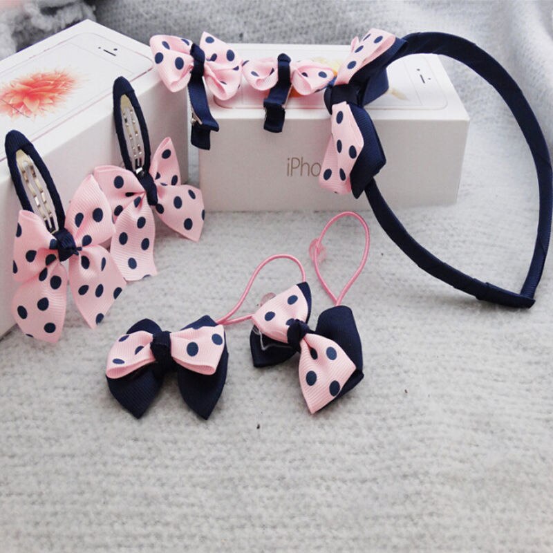 7Pcs/set Kid Girl Infant Baby Headband Bow Flower Hair Band Accessories Headwear /ratil: 1