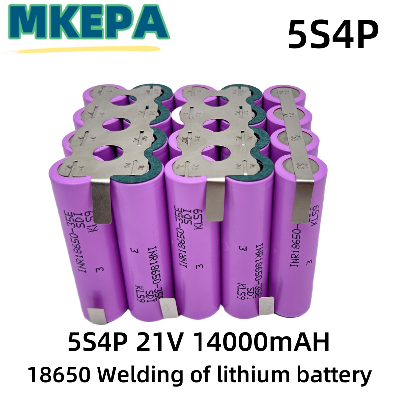 35E 18650 21V 5S4P 14000mAh 5S3P 10500mAh 5S1P 3500mAh 5S2P 7000mAh 18V 21V para chave de fenda bateria de soldagem: Verde