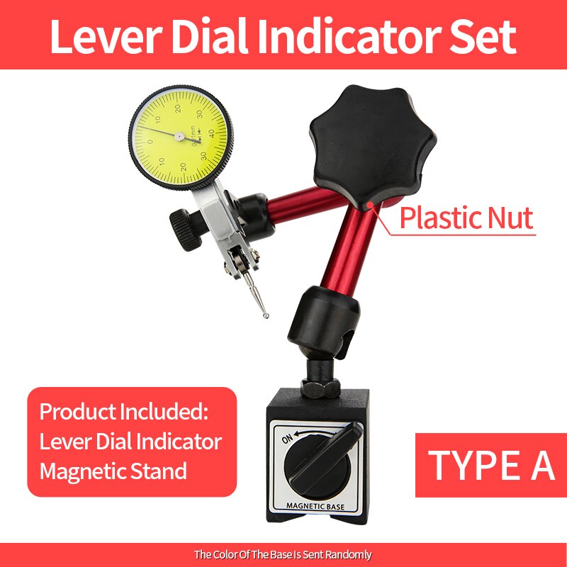 Meten Probes Lever Dial Indicator Elektrische Magnetische Houder Stand Dial Gauge Afstand Micrometer Meetinstrumenten Boring Gauge: 0.8mm and Stand A