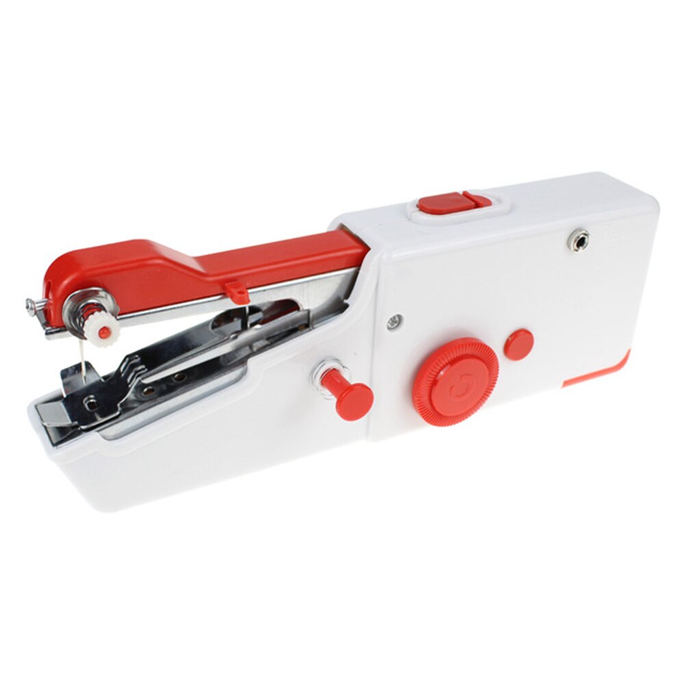 Portable Handheld sewing machines Stitch Sew needlework Cordless Clothes Fabrics Electric Sewing Machine Stitch Set: Red