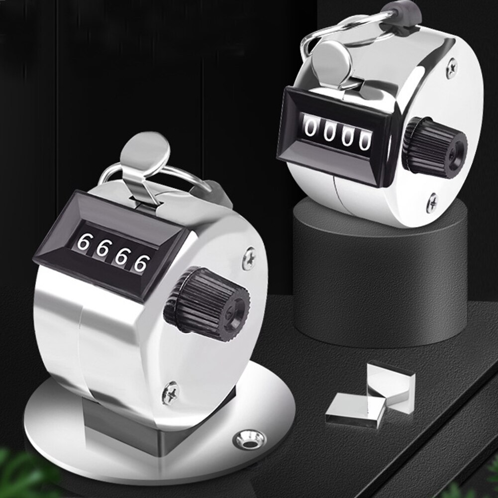 4 Digit Number Mini Hand Held Tally Counter Manual Counting Golf Clicker Small Mechanical Training Timer Counter Tools