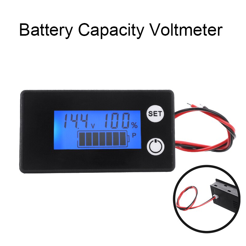 1Pc Multi-function Battery Meter BMS LCD Digital Capacity Indicator Voltmeter for Lead-acid Lithium-ion Batteries