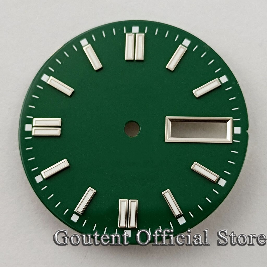 7 Soorten 29Mm Steriele Groen/Geel/Rood Horloge Wijzerplaat Voor Heren Horloge Groene Lichtgevende Fit Voor NH36 NH36A Beweging: NO.7-green