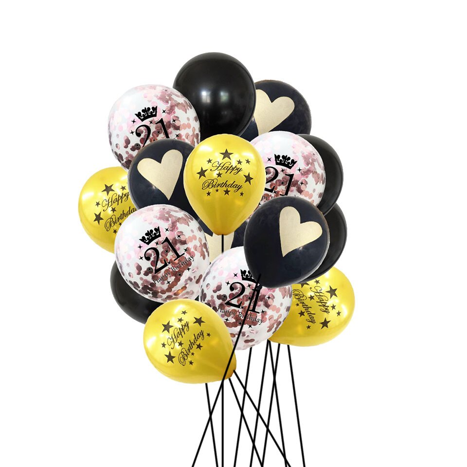 16 pièces 10 pouces 12 pouces Multi Air Ballons Joyeux Anniversaire Décorations De Fête Enfants Adultes Numéro Ballon bricolage Fournitures De Fête: 21 rose gold