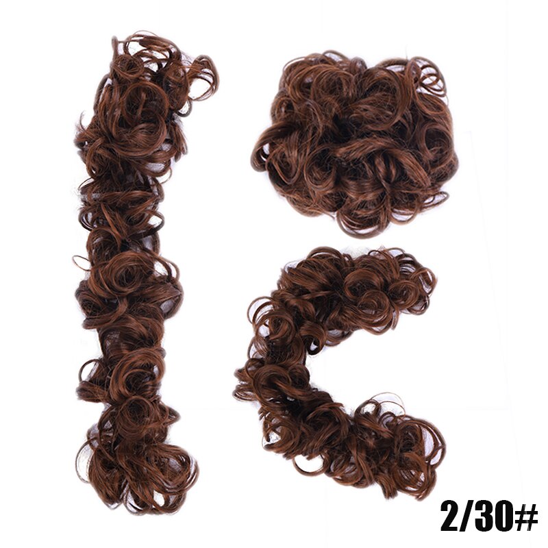 Xnaira Synthetic Hair Bun Messy Chignon WIth Rubber Band Updo Donut Roller Scrunchie Hair Pieces For Women High Temperture Fiber: 2m30