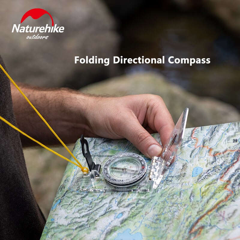 Naturehike Outdoor Sports Folding Compass Transparent Irrigation Dial Compass High Precision Map Location Hike Camp Travel Use