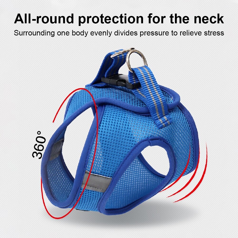 Harnas strepen verstelbaar super kattenharnas ademend jack zacht en comfortabel harnas met reflecterend xs oranje raster