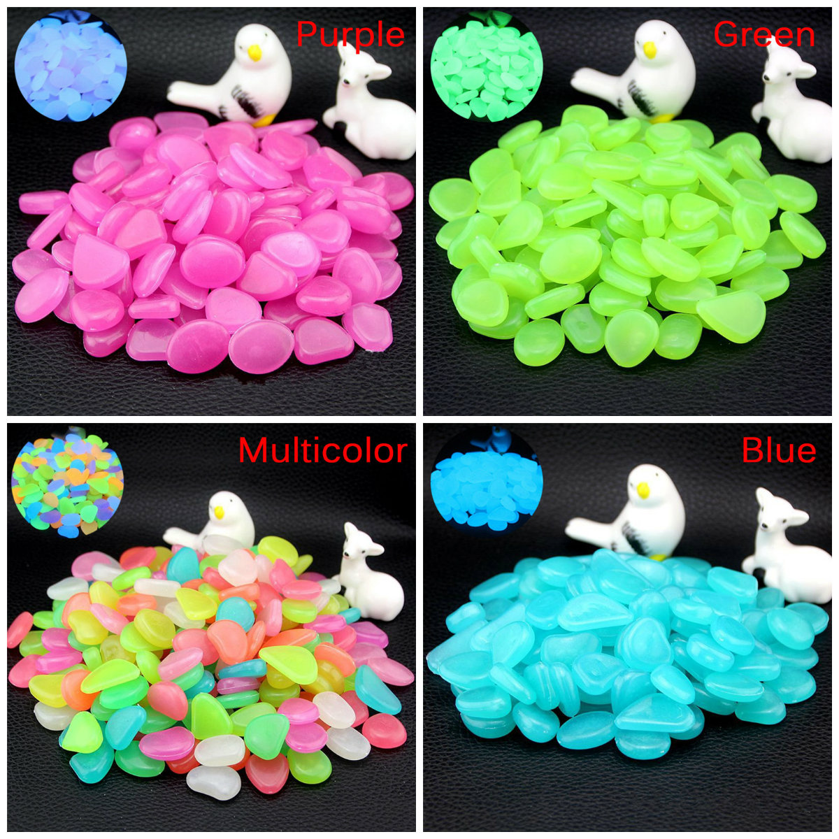! 1/10Pcs Nice Glow in the Dark Pebbles Artificial Luminous Stone Walkway Aquarium Accessories Fish Tank Decor