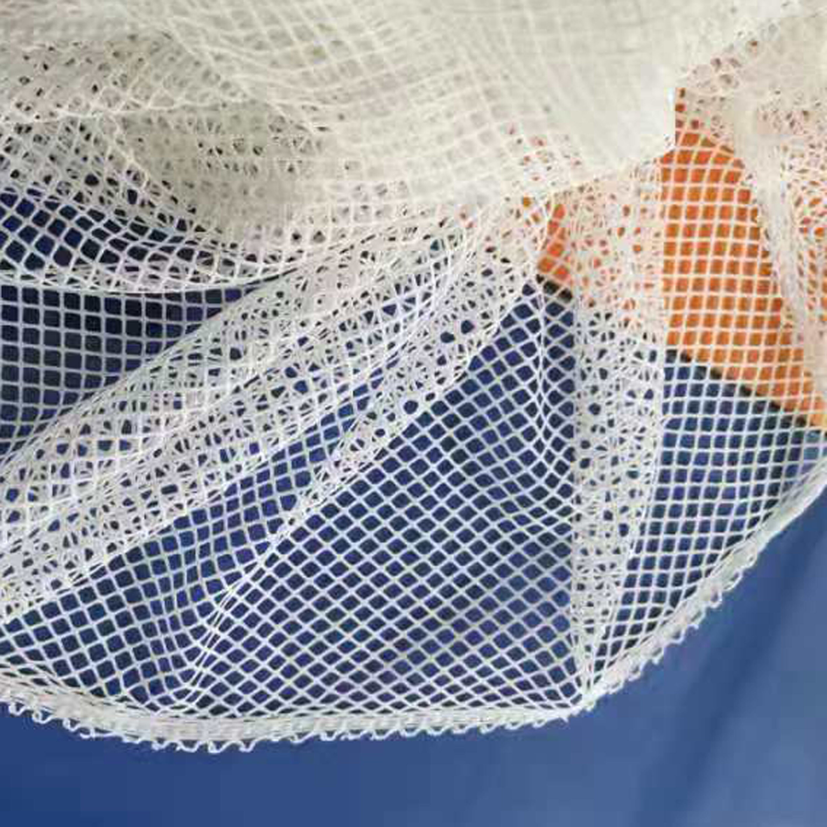 Tela de malla metálica de LICRA azul marino de , celosía elástica para ropa, tejido de tul hueco, a cuadros, con forma de diamante: 100cm / white (no strass)