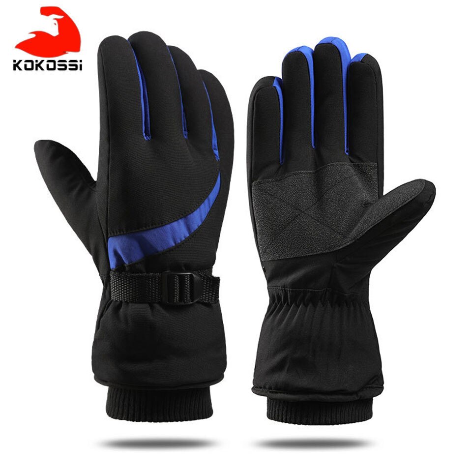 Kokossi Ski Handschoenen Mannen En Vrouwen Winter Warme Handschoenen Waterdichte Snowboard Handschoenen Motorrijden Ski Sneeuw Windstopper Handschoen: Type B--Blue