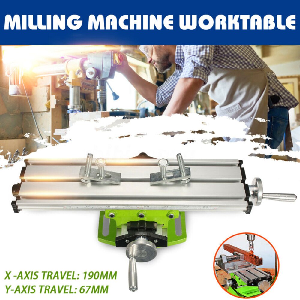 Multifunction Bench Drill Machine Mini Milling Machine Vise Fixture X Y Axis Adjustable Feeder Work Table Wood Milling Cutter