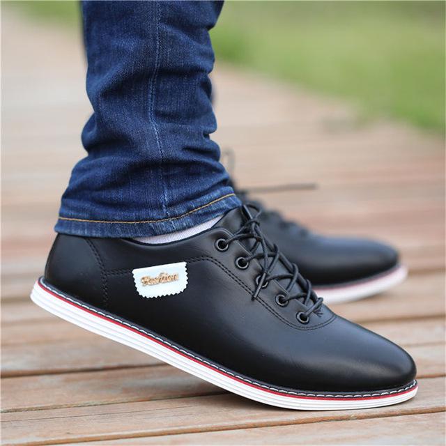 Loafers Walking Footwear Tenis Feminino Outdoor Breathable Sneakers Men&#39;s PU Leather Business Casual Shoes for Male fgb: g / 10