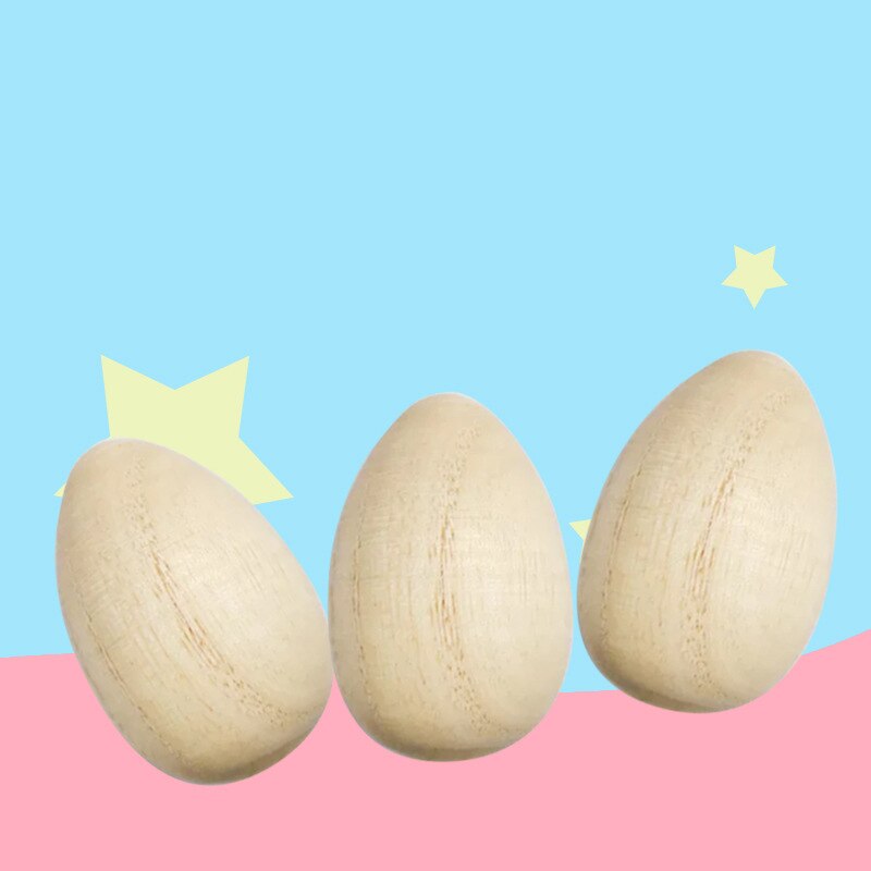 Oeufs en bois 2 pièces, Instruments de Percussion musicale, ensemble de jouets d'œufs de musique pour bébés enfants