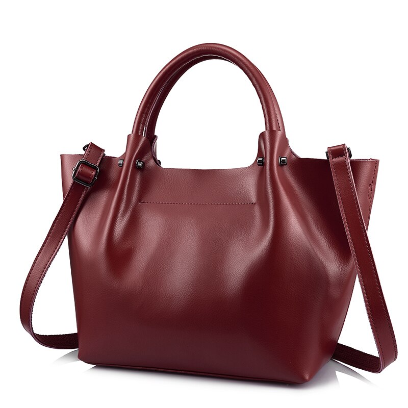 REALER vrouwen handtas klassieke vrouwelijke crossbody tassen modeontwerpers solid vrouwen bag split lederen zwart: Wine red