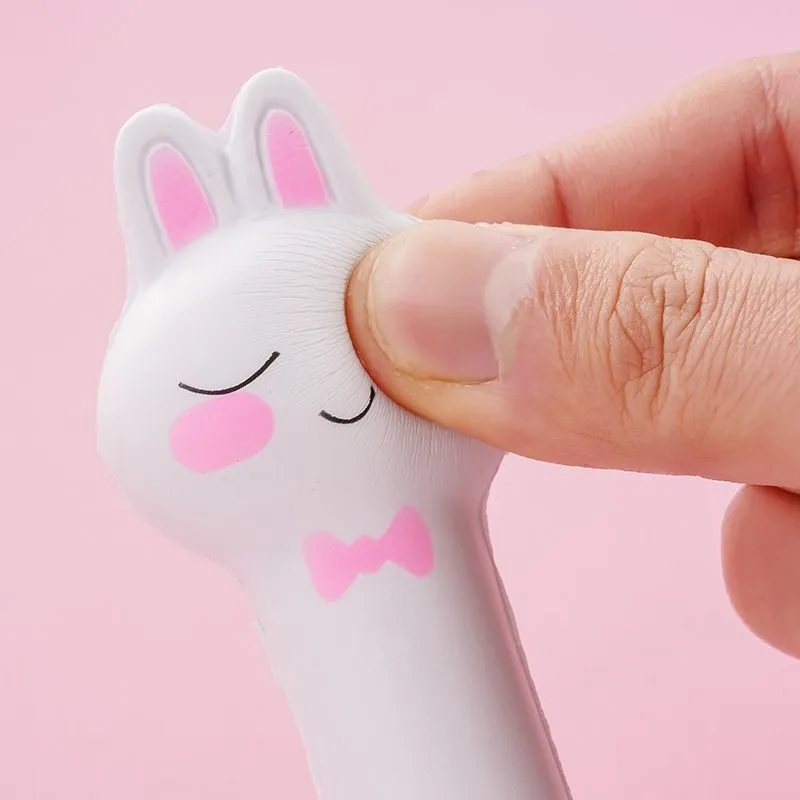 Stress Relieve Gel Pens Kawaii Rabbit Squishy Foam Signature Pens Cute Roller Pens for School Korean Stationery Office Supplies
