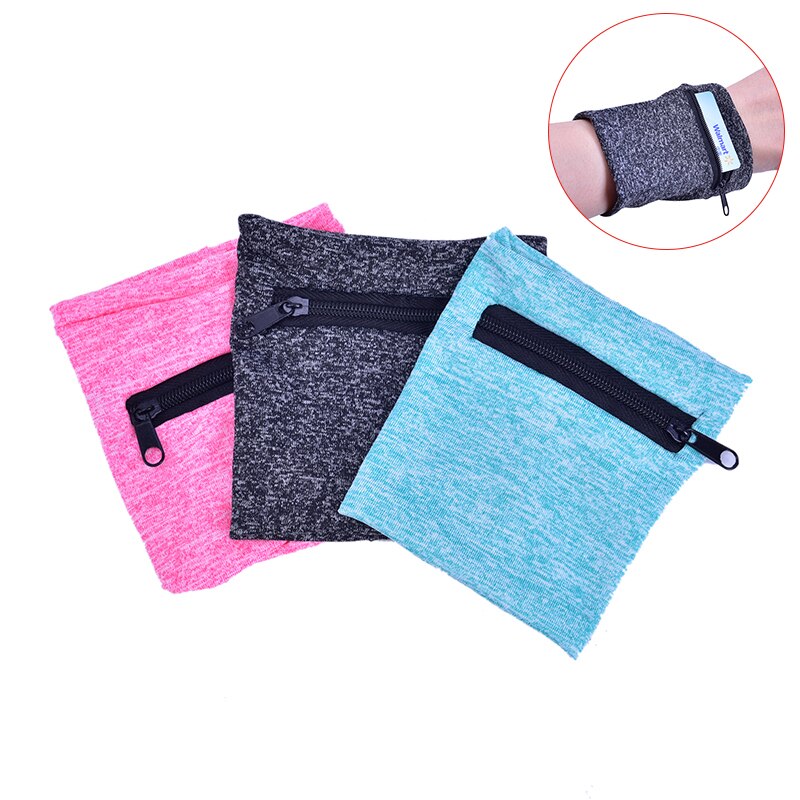 Håndled pung pose håndledsstøtte lomme armbånd badminton tennis svedbånd fitnesscenter cykling løb telefon armbånd taske