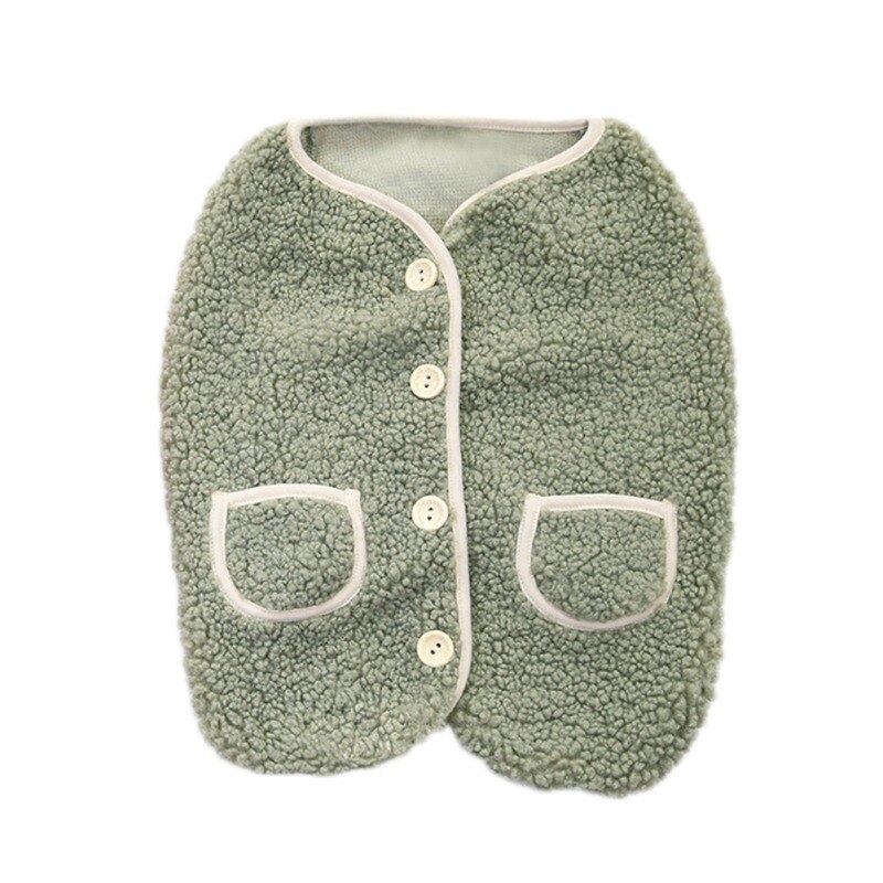 Homeilteds Winter Fleece Huisdier Hondenkleding Puppy Kleding Franse Bulldog Jas Pug Kostuums Jas Voor Kleine Honden Chihuahua Vest Zacht (Kleur: Cyaan, Maat: L