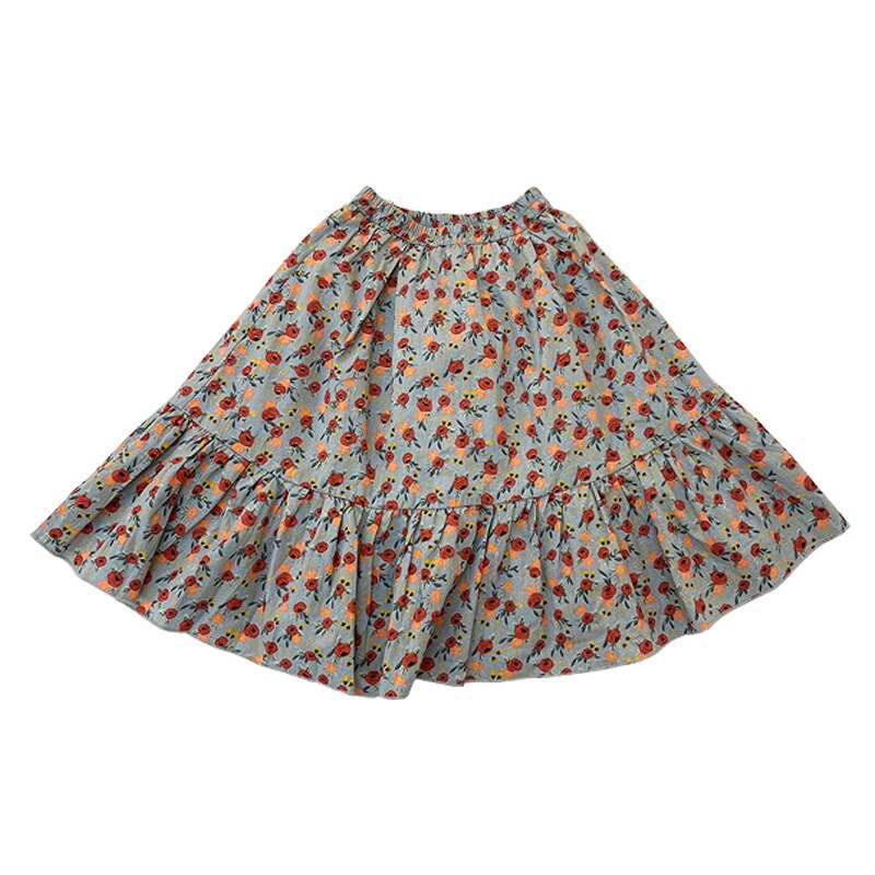 girls floral ruffles skirts Spring Summer casual all-match skirt