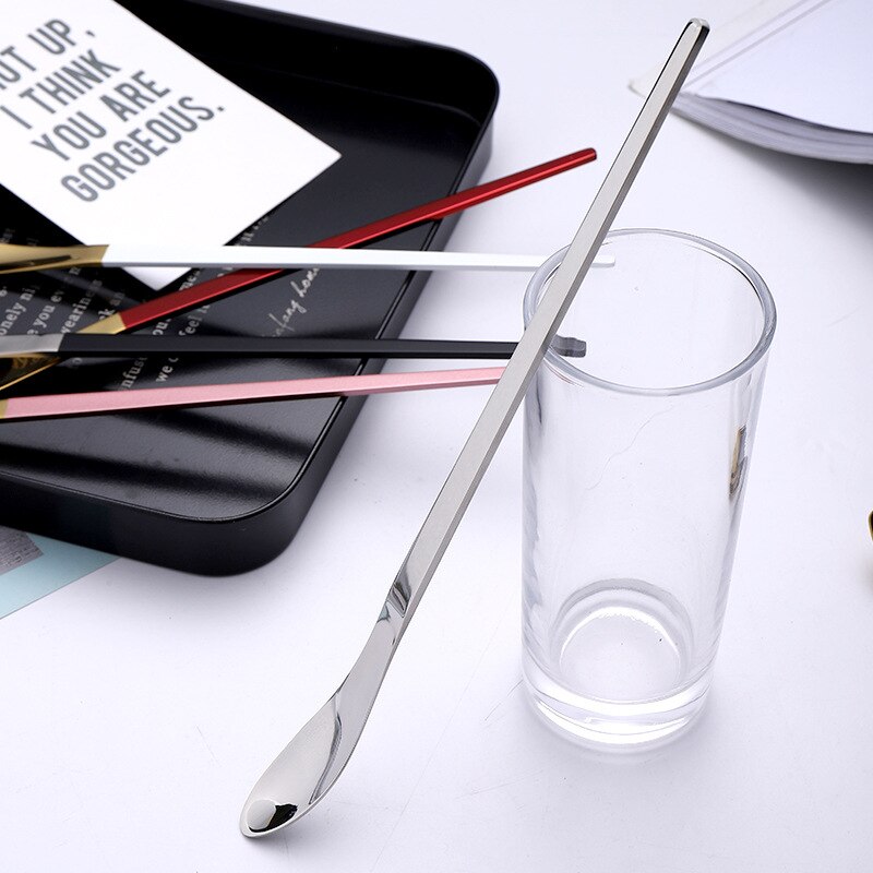 304 Stainless Steel Long Handle Stirring Spoon Cocktail Bartender Spoon Coffee Spoon Dessert Long Spoon Japanese Stirring Spoon