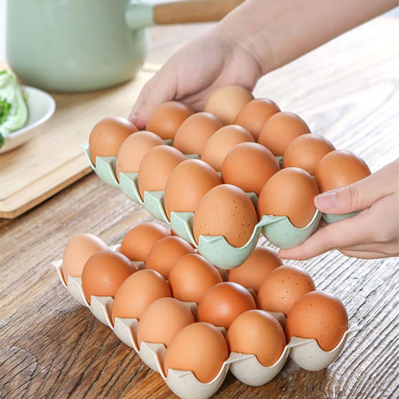 Caja contenedora de huevos, bandeja de almacenamiento para refrigerador para 15 uds, huevos a prueba de roturas x30406
