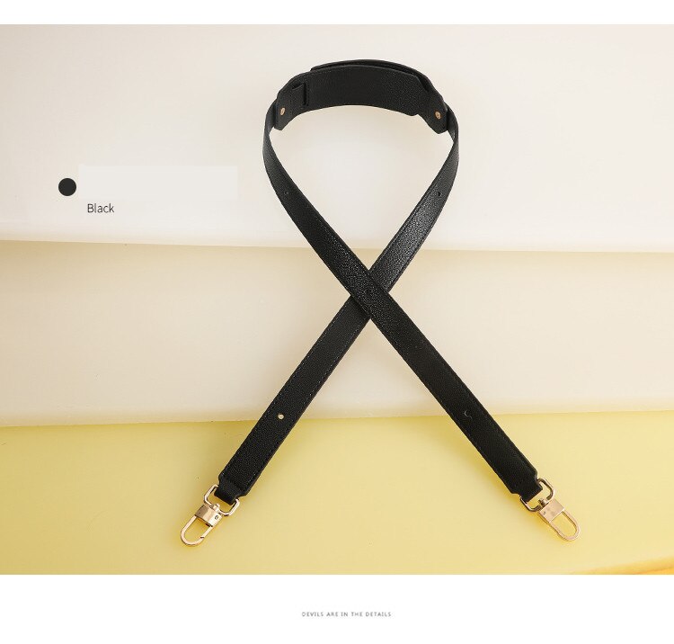 Mærke taske strop justerbar skulder crossbody strop til håndtaske læder taske pu strop taske tilbehør bælte til taske bolso mujer: Sort bold