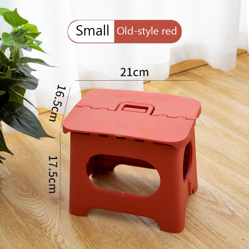 Folding stool home folding chair portable outdoor travel simple kitchen seat home space saving living room furniture strong: Red small