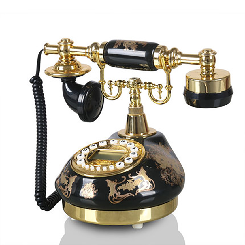 Black Bronzing Antique Telephone Home Vintage Cord... – Grandado