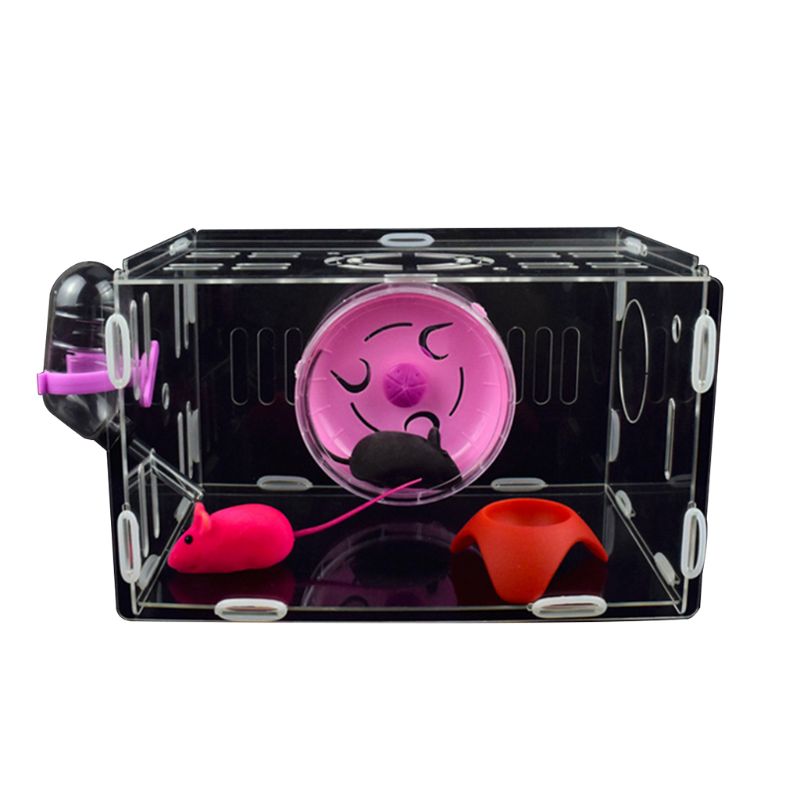 Acrylic Hamster Cage Small Pet Villa Transparent Breathable Castle Deluxe Basket: XS