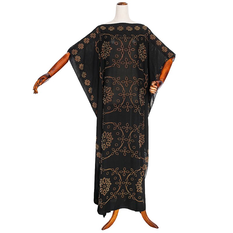 MD African Dresses For Women plus size boubou Ladies Clothing Robe Bazin Riche Femme Dashiki Ankara Long Dress A-14: Beige