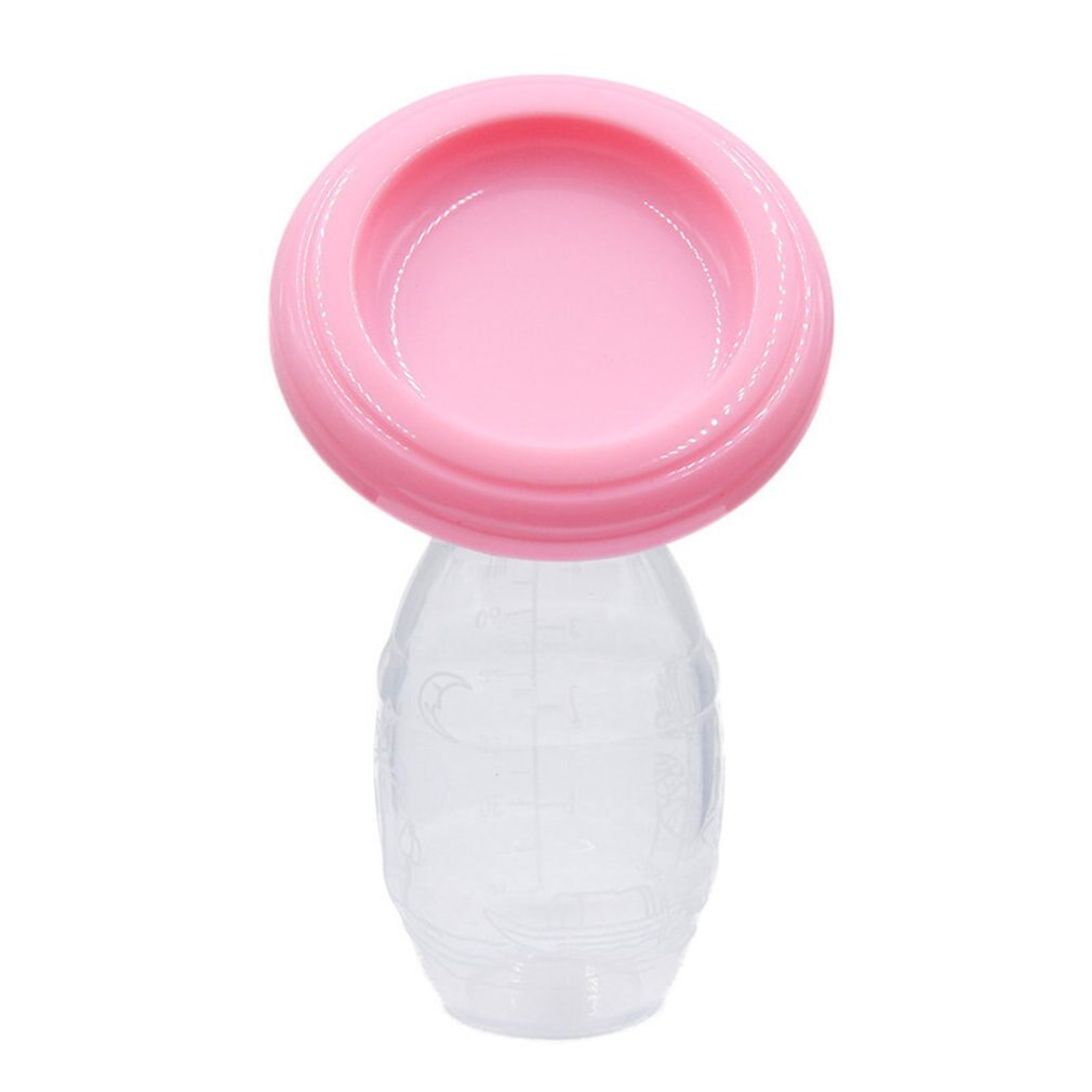 Mom Breast Feeding One-handed Manual Breast Pump Baby Suction Milk Feeding Saver Bottle Silicone Artifact Nipple Bottle Sucking: Pink