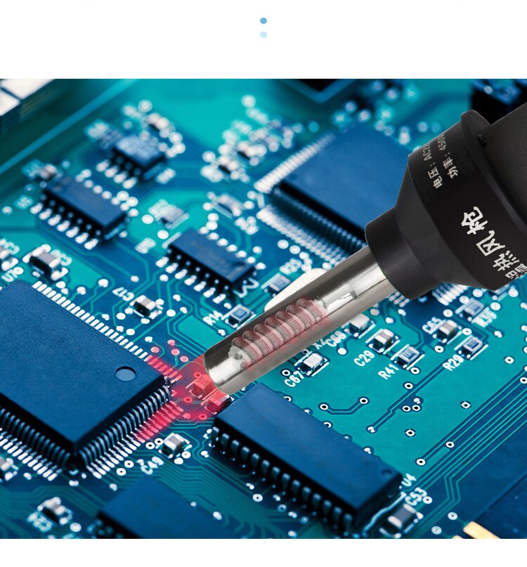 450W Lcd Verstelbare 450 Graden Elektronische Heat Air Gun Desolderen Soldeerstation Ic Smd Bga Rework 3 Nozzle 8018 Lcd
