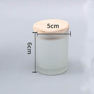 Transparente Glas Kerze Tasse mit Holz Deckel matt schwarz Wachs Container Kerzenhalter Heimat Dekor Aromatherapie, der DIY Kerzen Gläser: matt Weiß 5x6cm