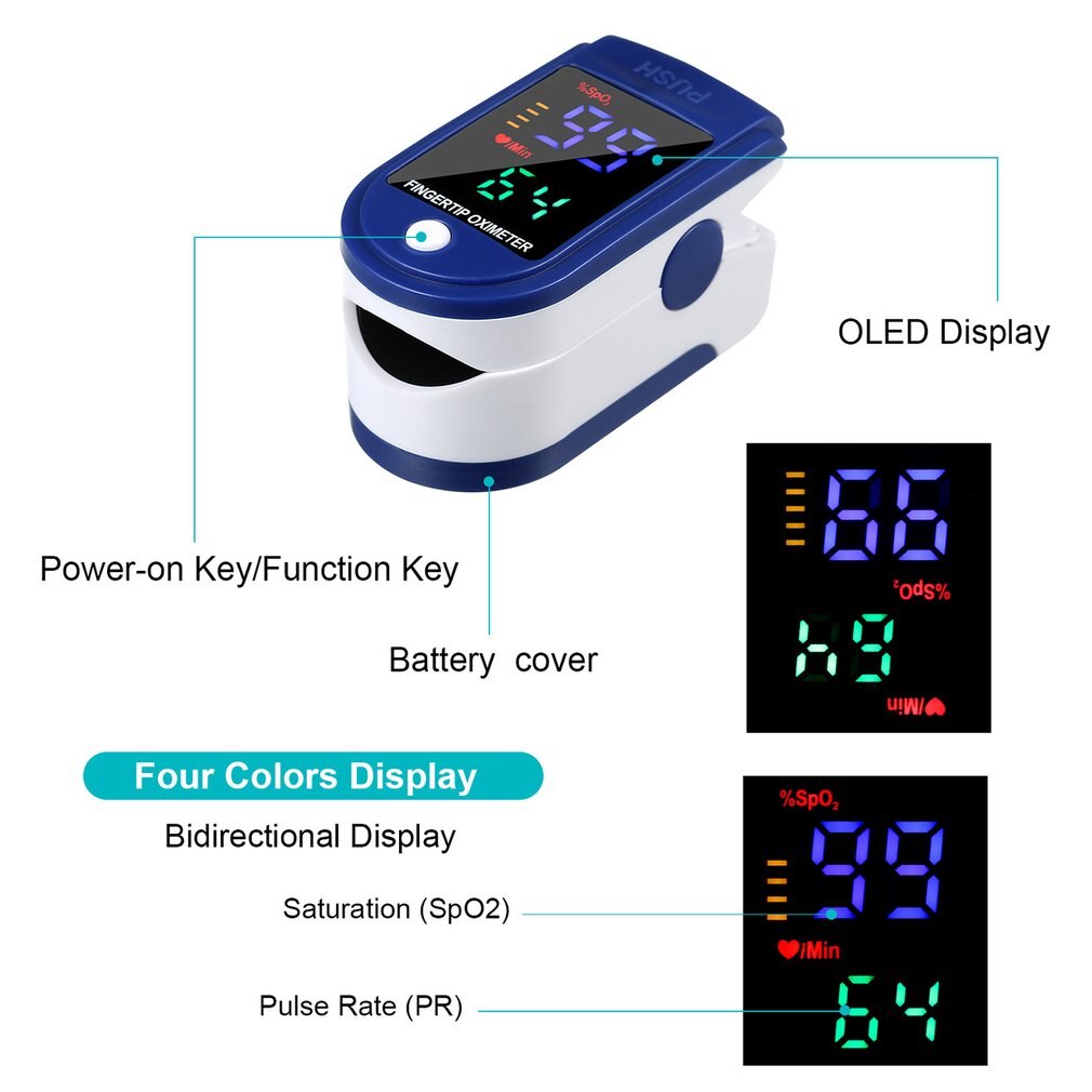 Fingertip Pulse Oximeter PR Oxygen Saturation Memter SPO2 PI Oximetro De Dedo Pulsioximetro Oxymeter