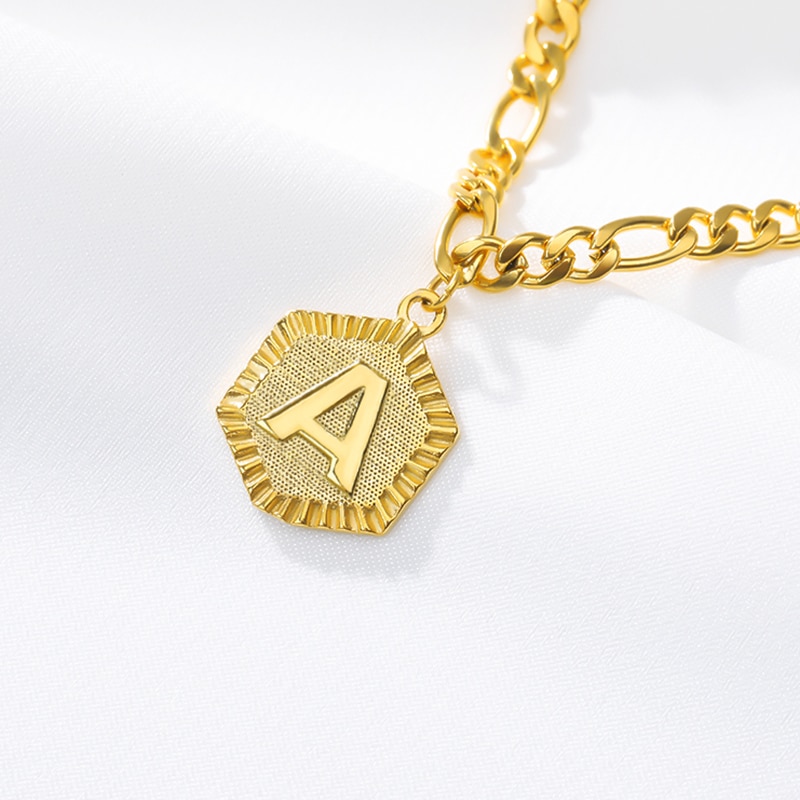 Hexagon A-Z knapp Initial Fußkettchen Für Frauen Gold Edelstahl Fuß Kette Weibliche Knöchel Armbinde Auf sterben Bein Schmuck