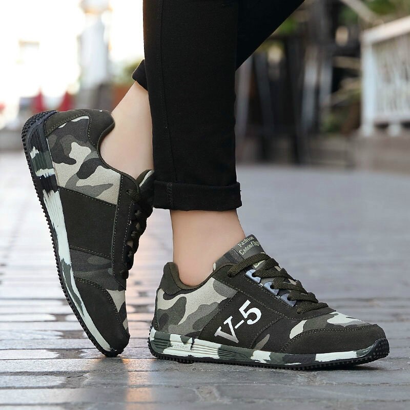 Comprehensive Training Shoes Camouflage Canvas Travel Shoes Cadet Couple Men Walking Shoes Flat Sneakers Single Shoes Man