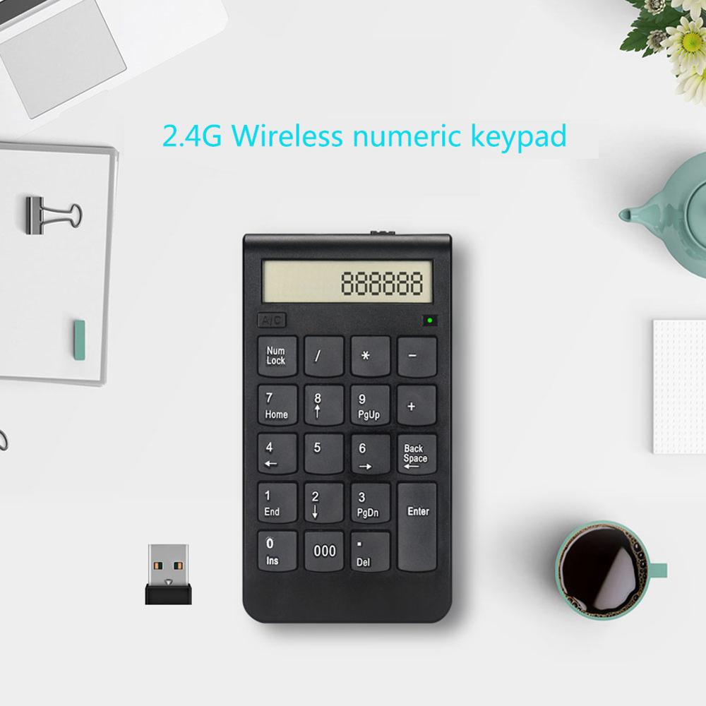 Wireless 2.4G Numeric Keypad USB Insert Connection Rechargeable Smart Keypad Financial Accounting Electric Calculator