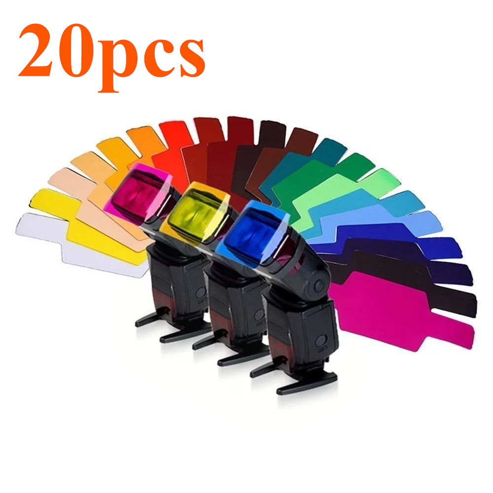 20 Colors Speedlite Color Gels Filter Diffuser Filter Card For Camera