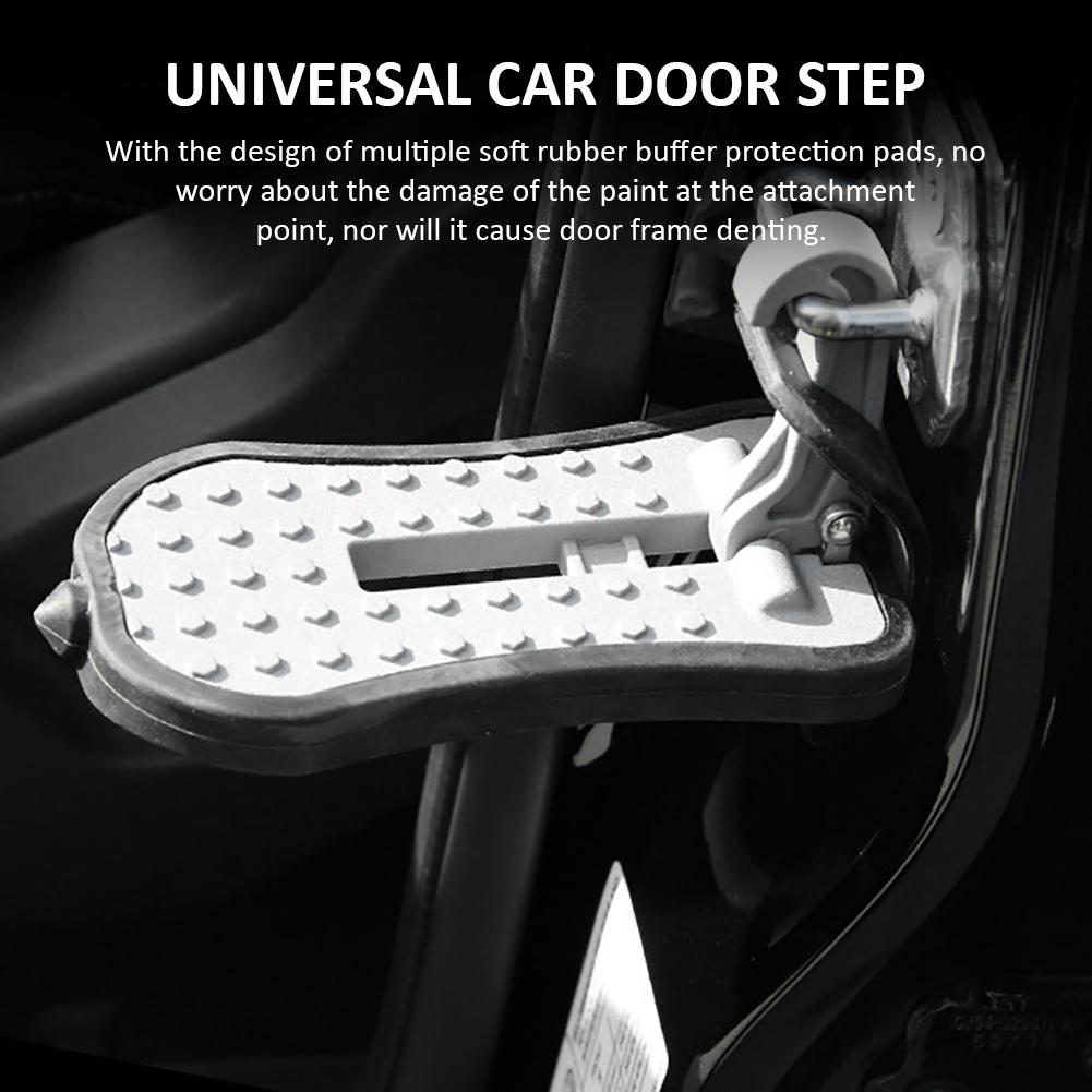 Universal Foldable Car Door Step Aluminium Alloy Folding Foot Pedal Auto Rooftop Auxiliary Hook Pedal Doorstep Safety Hammer