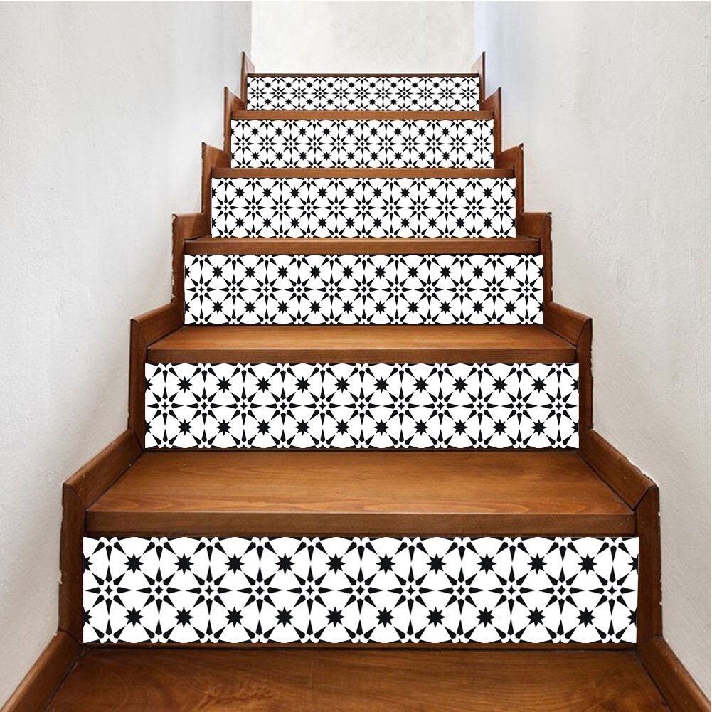 6 Stks/set Trap Riser Floor Sticker Zelfklevende Diy Stairway Waterdichte Sticker Stairway Home Decor 18X100cm