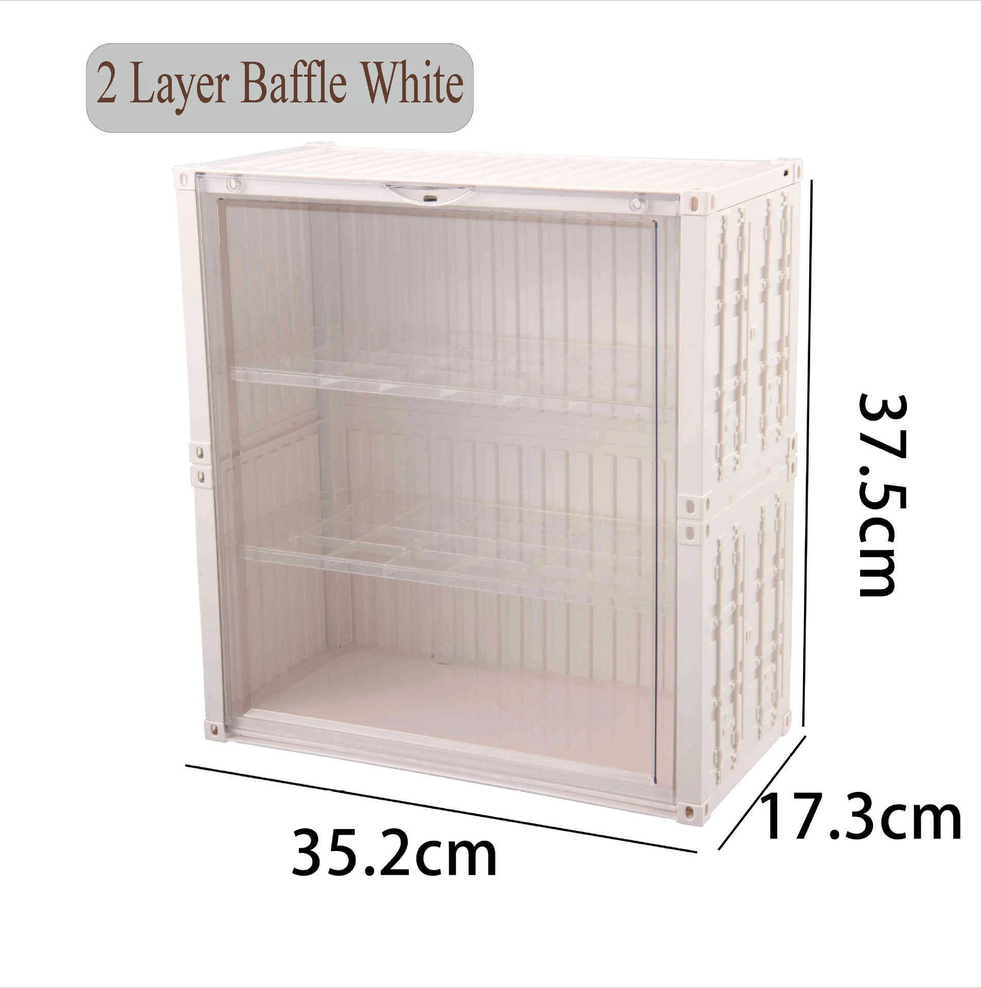 Conteneur jouets boîte de rangement lumières empilées Transparent Figure présentoir boîte aveugle Storag magnétique anti-poussière armoire avec LED: S / YELLOW
