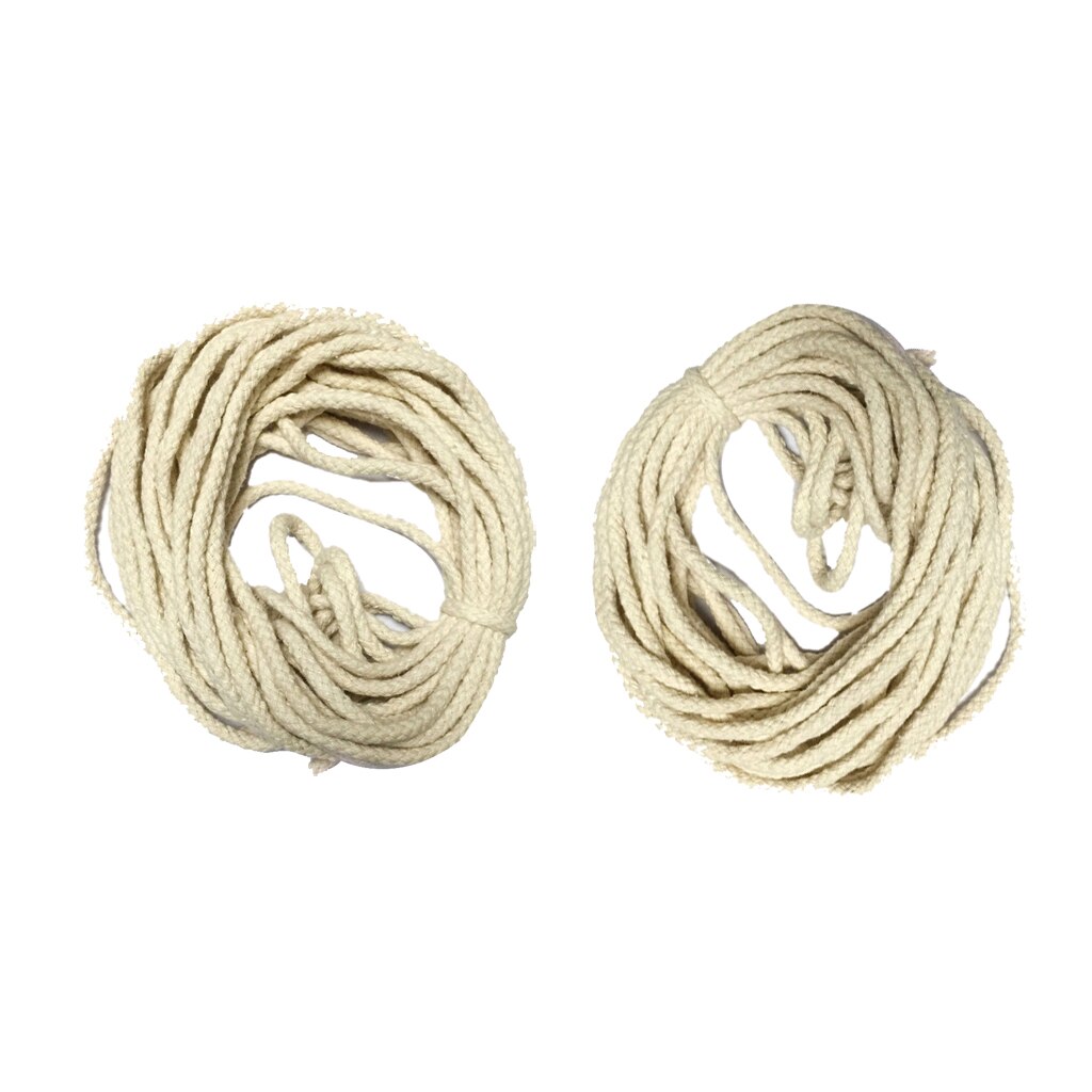 2 Pieces 10 Meters 100% Natural Pure Cotton Rope Braided Twisted String Cord Twine Rope 5mm