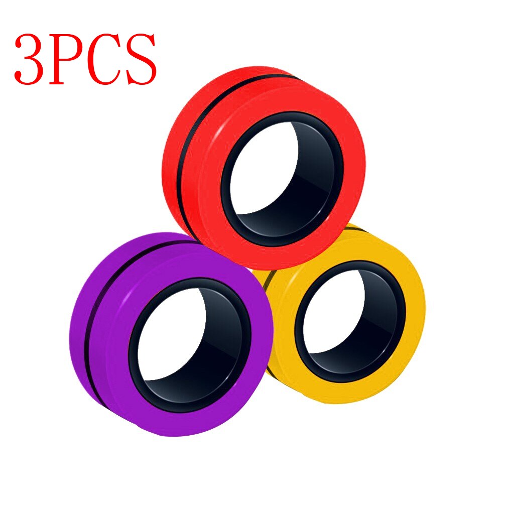 Stress Relief Magnetic Ringe Zappeln Spielzeug für Angst Anti-Stress Roller Fingertip Spielzeug Erwachsene Kinder Finger Spinner Magie Ringe: J
